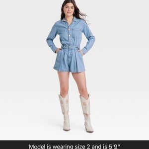 Universal Thread Light Blue Denim Romper